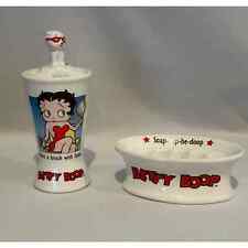 Betty Boop 2 pc Bath Set with Pudgy toothbrush holder and bar soap dish 2000 picture