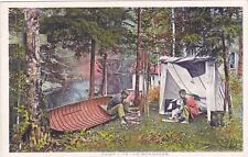 1910-20s Antique Postcard Depicting Camp Life in Adirondacks picture