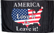3X5 TRUMP 2024 AMERICA LOVE IT OR LEAVE it Flag Black USA MAP MAGA Flag picture