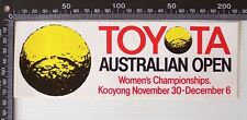 VINTAGE TOYOTA AUSTRALIA OPEN CLASSIC TENNIS SPONSOR ADVERTISING PROMO STICKER picture