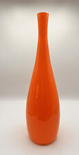 VTG Kastrup Glas Glass Vase 17” Made in Denmark Orange Tangerine MCM picture
