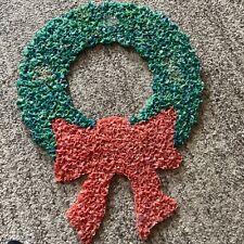 Vintage Melted Plastic Popcorn Christmas Wreath 19” Lot 3 picture