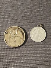 Saint St. Faustina with Prayer - Silver tone  Pocket Coin And Other Medallion picture