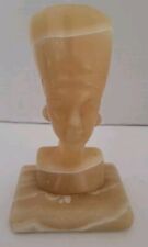 Vintage Marble Egyptian Pharaoh Queen Nefertiti Bust Sculpture Figurine  picture