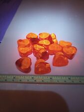 15 Vintage Red Cadmium Glass Hearts picture