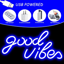 Good Vibes Neon Sign LED  Wall Decor For Bedroom & Party Art Decor USB Powered picture