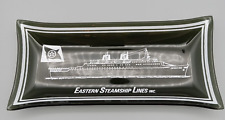 SS EMERALD SEAS Eastern Steamship Lines Souvenir Glass Trinket Dish 8.5