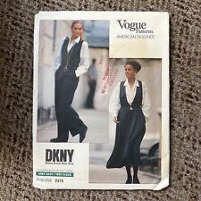 Vintage Vogue Pattern 2373  Jumper Jumpsuit DKNY Size 12-14-16 picture