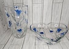 Beautiful Mikasa Bluebells Vase & Heart Shape Bowl Gorgeous Floral picture