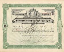 Boston American League Base=Ball Club - 1912 dated Stock Certificate - Sports St picture