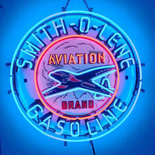 Smith-O-Lene Aviation Gasoline Neon Sign With HD Print Wall Decor Artwork 24x24 picture