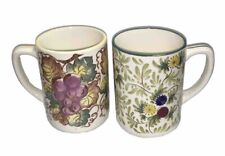 2 Pc VTG ITALIANO by WESTWOOD FLORAL - GRAPES COFFEE MUGS Handcrafted In Japan picture