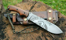 UBR CUSTOM HANDMADE HIGH CARBON STEEL HUNTING BOWIE KNIFE WITH LEATHER SHEATH picture