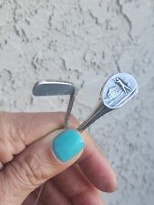 Antique Victorian 2 Sterling Golf Clubs Hatpin  picture