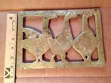 6343 Brass Trivet Country Goose Vintage Solid Brass Omnibus 1983 Trivet 3 Geese picture