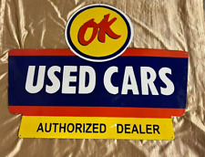 Porcelain USED OK CARS Enamel Sign Size 36X28 Inches picture
