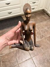 Vintage Wooden Hand Carved Nude Woman Figurine Statue  picture