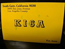 amateur ham radio QSL postcard KI6A Ken James 1980 South Gate California picture
