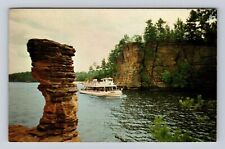 Wisconsin Dells WI-Wisconsin, Chimney Rock, Upper Dells, Vintage Postcard picture