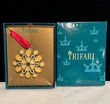 Vintage NEW Trifari Pointsettia Christmas Jewelry Pendant 2008 Ornament In Box picture