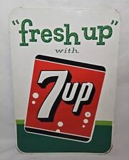 Vintage 1962 19x13 FRESH UP with 7up Soda Pop Advertising SIGN picture