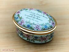 Smell The Flowers-Staffordshire Enamels-5cm-Vintage Trinket/Pill/Jewellery Box picture