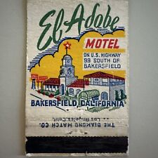 RARE Vintage 1950s El Adobe Motel Bakersfield CA Midcentury Matchbook Cover picture