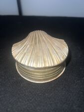 Vintage Brass Seashell Trinket Box Beach Decor 1 “ Tall X 2.3/4 “ Wide X 3  “ D picture