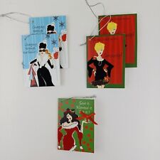 5 CR Gibson Christmas Gift Tags WORKING GIRLS Line 3 Different Designs RARE HTF picture
