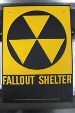 Vintage Fallout Shelter Sign 10 X 14 Metal DEPARTMENT OF DEFENSE DOD 1960's NEW picture