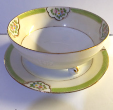 Vintage Nippon Porcelain Rice Bowl or Tea Bowl & Saucer 4.5 in. Diameter picture