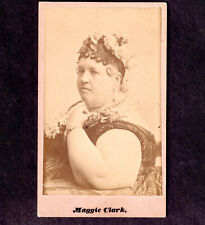 Antique Circus CDV Maggie Clark Fat Lady Sideshow Star Gallery C.L. Weed Detroit picture