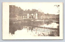 1911 RPPC Family on Bridge Harriet F James to Cousin FH Middlebury VT Postcard picture