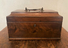 Antique 18th c English Chippendale Inlaid Mahogany Tea Caddy Trinket Box picture