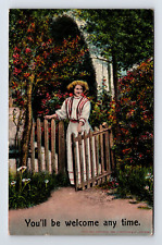 c1909 You'll Be Welcome Anytime Romance Bamforth Postcard picture