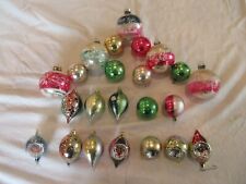 Lot of 23 Vtg. Antique Christmas Glass Ornaments Indent, Stencil USA  Japan #1 picture