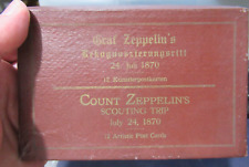 RARE: 1915 Set of 12 Artistic Postcards, Graf Zeppelin's Scouting Trip in 1870 picture