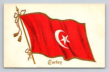 TURKEY National Flag Heraldry Embossed Postcard picture