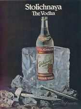 1981 Stolichnaya Vodka Ice Cube Chips Silver Tools Vintage Print Ad SI4 picture