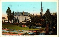 Library from Robbins Memorial Garden, Arlington MA c1928 Vintage Postcard R53 picture
