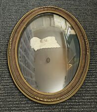 c1880's Antique Oval Convex Bubble Glass Baby Portrait w/Wooden Frame 17”x22” picture