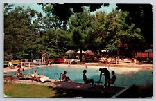 Swimming Pool, Dell View Hotel, Lake Delton, Wisconsin 1950s Postcard S31112 picture