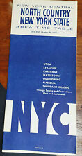 1958 New York Central Area Time Table, North Country New York State, 16 x 9 in. picture