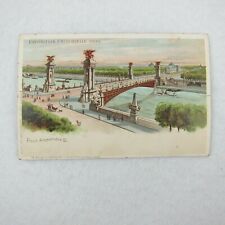 Antique 1900 Postcard Paris World Fair Expo Universelle Pont Alexandre III RARE picture
