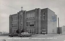 RPPC Hartington NE Nebraska Holy Trinity School Church Photo Vtg Postcard E5 picture