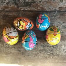 Vintage Lot of 4 Tin Lithograph Easter Egg Candy Container R. L. Albert & Son +1 picture