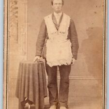 ID'd 1860s Young Man Freemason Uniform Regalia Mason CDV Real Photo Sam Dice H39 picture