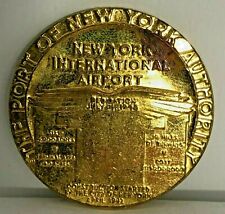 New York international Airport Dedication medallion 1948 Gilt Metal  picture