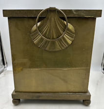 Vintage Regency Style Brass Planter Box Coal Bucket With Shell Rings Square 16.5 picture