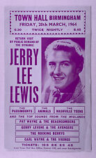 Jerry Lee Lewis Flyer Original Vintage Town Hall Birmingham 1964 picture